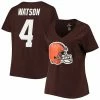 Women's Fanatics Branded Deshaun Watson Brown Cleveland Browns Plus Size Player Name & Number V-Neck T-Shirt -Metaverse shop unnamed file 5743