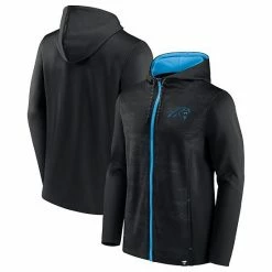 Men's Fanatics Branded Black/Blue Carolina Panthers Ball Carrier Full-Zip Hoodie -Metaverse shop unnamed file 5777