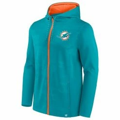 Men's Fanatics Branded Aqua/Orange Miami Dolphins Ball Carrier Full-Zip Hoodie -Metaverse shop unnamed file 5793