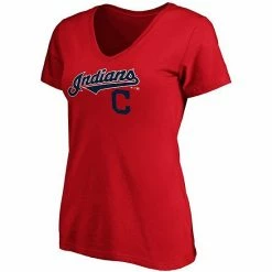 Women's Fanatics Branded Red Cleveland Indians Team Logo Lockup V-Neck T-Shirt 4 Women's Fanatics Branded Red Cleveland Indians Team Logo Lockup V-Neck T-Shirt -Metaverse shop unnamed file 5982