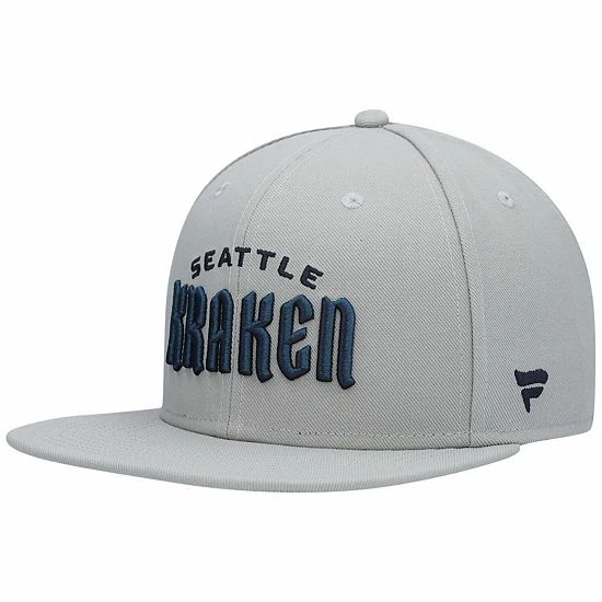 Men's Fanatics Branded Gray Seattle Kraken Wordmark Logo Snapback Hat 4 Men's Fanatics Branded Gray Seattle Kraken Wordmark Logo Snapback Hat - Image 2