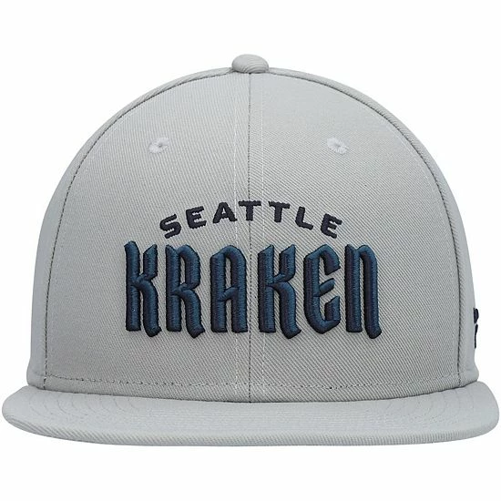 Men's Fanatics Branded Gray Seattle Kraken Wordmark Logo Snapback Hat 5 Men's Fanatics Branded Gray Seattle Kraken Wordmark Logo Snapback Hat - Image 3