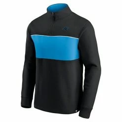 Men's Fanatics Branded Black/Blue Carolina Panthers Block Party Quarter-Zip Jacket -Metaverse shop unnamed file 6076