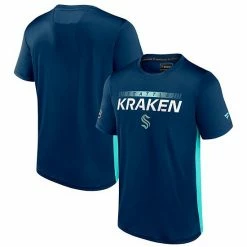 Men's Fanatics Branded Deep Sea Blue/Light Blue Seattle Kraken Authentic Pro Rink Tech T-Shirt -Metaverse shop unnamed file 6102