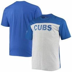 Men's Fanatics Branded Royal/Heathered Gray Chicago Cubs Big & Tall Colorblock T-Shirt -Metaverse shop unnamed file 6111