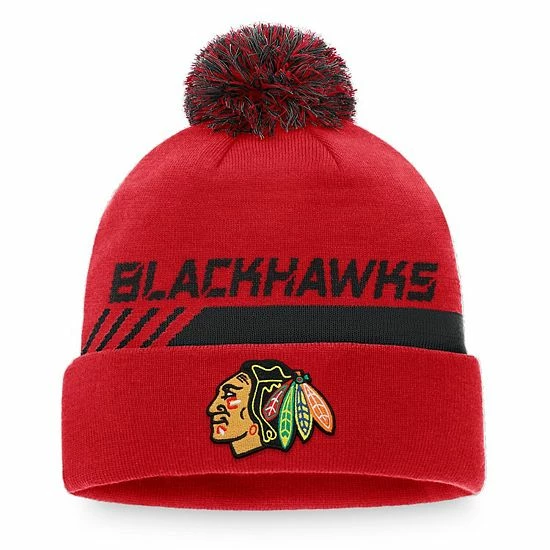 Men's Fanatics Branded Red/Black Chicago Blackhawks Authentic Pro Team Locker Room Cuffed Knit Hat with Pom Men's Fanatics Branded Red/Black Chicago Blackhawks Authentic Pro Team Locker Room Cuffed Knit Hat With Pom -Metaverse shop unnamed file 6131