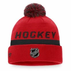 Men's Fanatics Branded Red/Black Chicago Blackhawks Authentic Pro Team Locker Room Cuffed Knit Hat With Pom 4 Men's Fanatics Branded Red/Black Chicago Blackhawks Authentic Pro Team Locker Room Cuffed Knit Hat With Pom -Metaverse shop unnamed file 6132