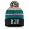 Men's Fanatics Branded Black San Jose Sharks True Classics Cuffed Knit Hat With Pom