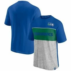 Men's Fanatics Branded Royal/Heathered Gray Seattle Seahawks Throwback Colorblock T-Shirt 3 Men's Fanatics Branded Royal/Heathered Gray Seattle Seahawks Throwback Colorblock T-Shirt -Metaverse shop unnamed file 6149