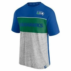 Men's Fanatics Branded Royal/Heathered Gray Seattle Seahawks Throwback Colorblock T-Shirt 4 Men's Fanatics Branded Royal/Heathered Gray Seattle Seahawks Throwback Colorblock T-Shirt -Metaverse shop unnamed file 6150