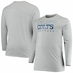 Men's Fanatics Branded Heathered Gray Indianapolis Colts Big & Tall Practice Long Sleeve T-Shirt -Metaverse shop unnamed file 6265