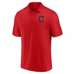 Men's Fanatics Branded Navy/Red Cleveland Indians Primary Logo Polo Combo Set -Metaverse shop unnamed file 6281