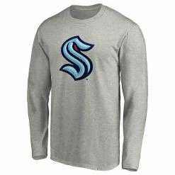 Men's Fanatics Branded Heather Gray Seattle Kraken Primary Logo Long Sleeve T-Shirt -Metaverse shop unnamed file 6288