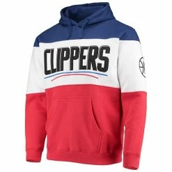 Men's Fanatics Branded Royal/Red LA Clippers Colorblock Wordmark Pullover Hoodie -Metaverse shop unnamed file 6309
