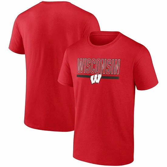 Men's Fanatics Branded Red Wisconsin Badgers Classic Inline Team T-Shirt 4 Men's Fanatics Branded Red Wisconsin Badgers Classic Inline Team T-Shirt - Image 2