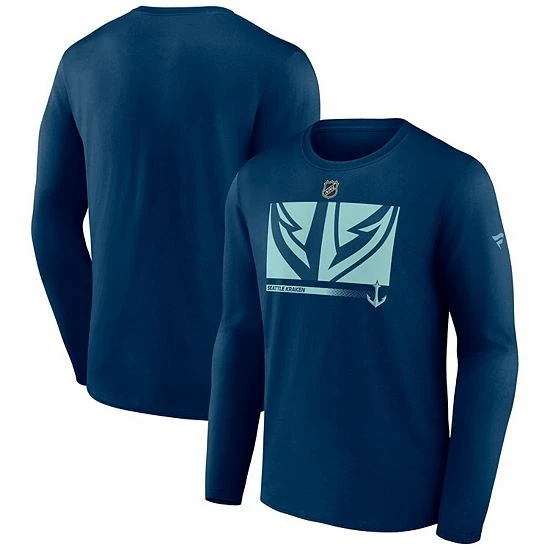 Men's Fanatics Branded Deep Sea Blue Seattle Kraken Authentic Pro Core Collection Secondary Long Sleeve T-Shirt 4 Men's Fanatics Branded Deep Sea Blue Seattle Kraken Authentic Pro Core Collection Secondary Long Sleeve T-Shirt - Image 2