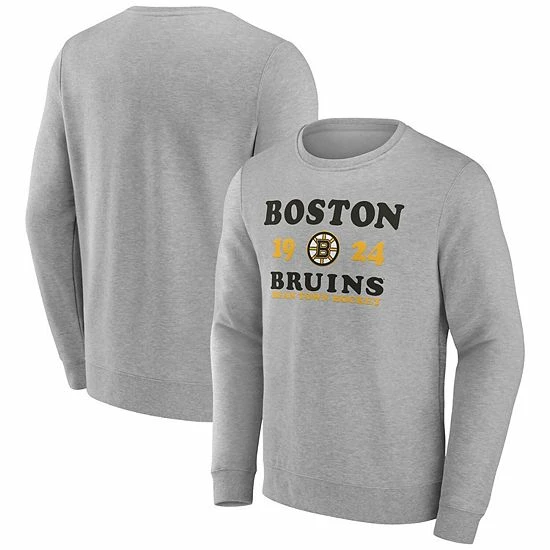 Men's Fanatics Branded Heather Charcoal Boston Bruins Fierce Competitor Pullover Sweatshirt 4 Men's Fanatics Branded Heather Charcoal Boston Bruins Fierce Competitor Pullover Sweatshirt - Image 2