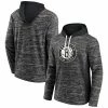 Men's Fanatics Branded Heathered Charcoal/Black Brooklyn Nets Instant Replay Colorblocked Pullover Hoodie