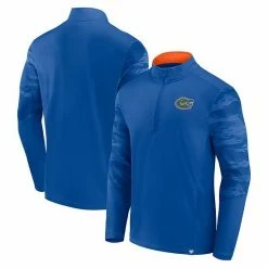 Men's Fanatics Branded Royal Florida Gators Ringer Quarter-Zip Top