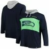 Men's Fanatics Branded College Navy Seattle Seahawks Big & Tall Logo Hoodie Long Sleeve T-Shirt -Metaverse shop unnamed file 6639