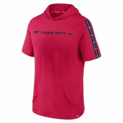 Men's Fanatics Branded Red St. Louis City SC Definitive Victory Short-Sleeved Pullover Hoodie -Metaverse shop unnamed file 6661