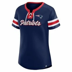 Women's Fanatics Branded Navy New England Patriots Original State Lace-Up T-Shirt -Metaverse shop unnamed file 6686