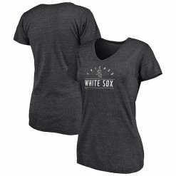 Women's Fanatics Branded Heather Charcoal Chicago White Sox League Leader V-Neck T-Shirt -Metaverse shop unnamed file 6705
