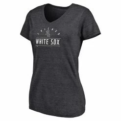 Women's Fanatics Branded Heather Charcoal Chicago White Sox League Leader V-Neck T-Shirt -Metaverse shop unnamed file 6706