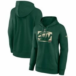Women's Fanatics Branded Green Minnesota Wild Authentic Pro Core Collection Secondary Logo V-Neck Pullover Hoodie -Metaverse shop unnamed file 678
