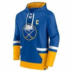 Men's Fanatics Branded Jack Eichel Royal/Gold Buffalo Sabres Player Lace-Up V-Neck Pullover Hoodie -Metaverse shop unnamed file 6861