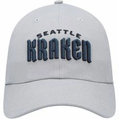 Men's Fanatics Branded Gray Seattle Kraken Wordmark Adjustable Hat -Metaverse shop unnamed file 6865