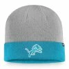 Men's Fanatics Branded Heathered Gray/Blue Detroit Lions 2-Tone Cuffed Knit Hat