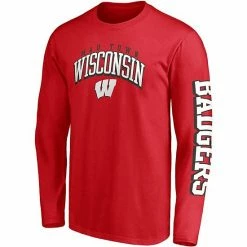 Men's Fanatics Branded Red Wisconsin Badgers Broken Rules Long Sleeve T-Shirt -Metaverse shop unnamed file 697