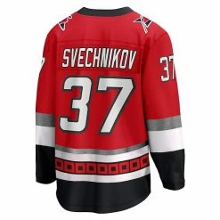 Men's Fanatics Branded Andrei Svechnikov Red Carolina Hurricanes 25th Anniversary Premier Breakaway Player Jersey -Metaverse shop unnamed file 6978