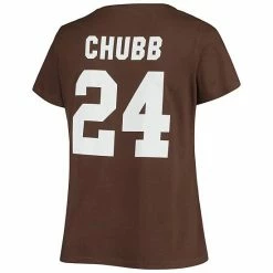 Women's Fanatics Branded Nick Chubb Brown Cleveland Browns Plus Size Name & Number V-Neck T-Shirt -Metaverse shop unnamed file 6999