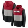 Men's Fanatics Branded Red/Black Miami Heat Linear Logo Comfy Colorblock Tri-Blend Pullover Hoodie -Metaverse shop unnamed file 7000