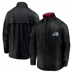 Men's Fanatics Branded Black Colorado Avalanche Authentic Pro Locker Room Rink Raglan Full-Zip Jacket
