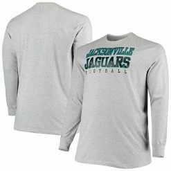 Men's Fanatics Branded Heathered Gray Jacksonville Jaguars Big & Tall Practice Long Sleeve T-Shirt 3 Men's Fanatics Branded Heathered Gray Jacksonville Jaguars Big & Tall Practice Long Sleeve T-Shirt -Metaverse shop unnamed file 7083