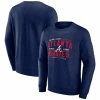 Men's Fanatics Branded Heathered Navy Atlanta Braves Classic Move Pullover Sweatshirt -Metaverse shop unnamed file 7124