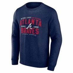 Men's Fanatics Branded Heathered Navy Atlanta Braves Classic Move Pullover Sweatshirt -Metaverse shop unnamed file 7126