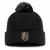 Men's Fanatics Branded Black Vegas Golden Knights Cuffed Knit Hat With Pom -Metaverse shop unnamed file 7128