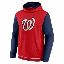 Men's Fanatics Branded Red/Navy Washington Nationals Last Whistle Pullover Hoodie -Metaverse shop unnamed file 7170