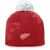 Women's Fanatics Branded Red/White Detroit Red Wings Authentic Pro Team Locker Room Beanie With Pom