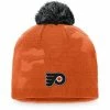 Women's Fanatics Branded Orange/Black Philadelphia Flyers Authentic Pro Team Locker Room Beanie With Pom