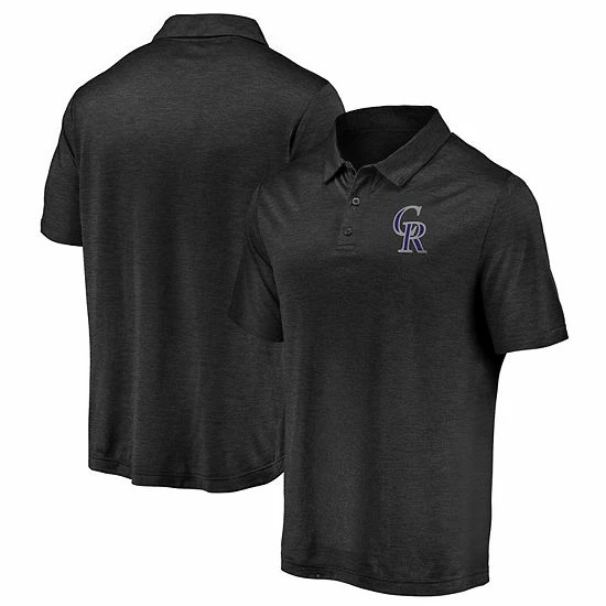 Men's Fanatics Branded Black Colorado Rockies Iconic Striated Primary Logo Polo 3 Men's Fanatics Branded Black Colorado Rockies Iconic Striated Primary Logo Polo