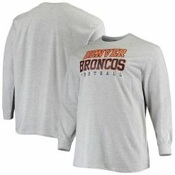 Men's Fanatics Branded Heathered Gray Denver Broncos Big & Tall Practice Long Sleeve T-Shirt -Metaverse shop unnamed file 7257