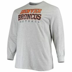 Men's Fanatics Branded Heathered Gray Denver Broncos Big & Tall Practice Long Sleeve T-Shirt -Metaverse shop unnamed file 7258