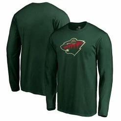 Men's Fanatics Branded Green Minnesota Wild Primary Team Logo Long Sleeve T-Shirt -Metaverse shop unnamed file 7384