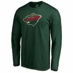 Men's Fanatics Branded Green Minnesota Wild Primary Team Logo Long Sleeve T-Shirt -Metaverse shop unnamed file 7385