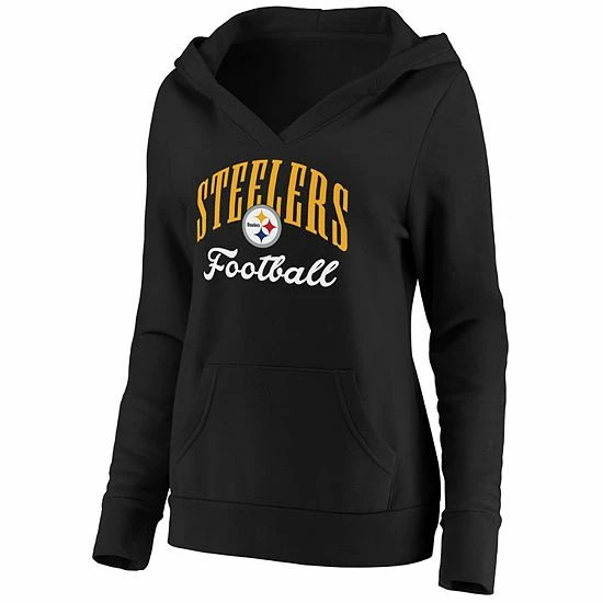 Women's Fanatics Branded Black Pittsburgh Steelers Team Victory Script Crossover Pullover Hoodie Women's Fanatics Branded Black Pittsburgh Steelers Team Victory Script Crossover Pullover Hoodie -Metaverse shop unnamed file 740